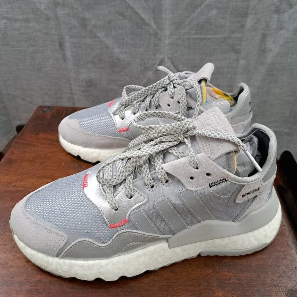 %Adidas Nite Jogger Silver Metallic Size 7 Men A53